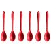 Kit 6 Colheres De Silicone Vermelhas Utensílios Cozinha Arroz Servir Mexer