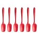 Kit 6 Espátulas Colheres de Silicone Vermelhas Para Cozinha Utensílios