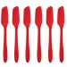Kit 6 Espátulas Colheres de Silicone Vermelhas Para Cozinha Utensílios