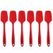 Kit 6 Espátulas Colheres de Silicone Vermelhas Para Cozinha Utensílios