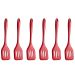 Kit 6 Espátulas de Silicone Retas Vazadas Utensílios Cozinha Vermelho