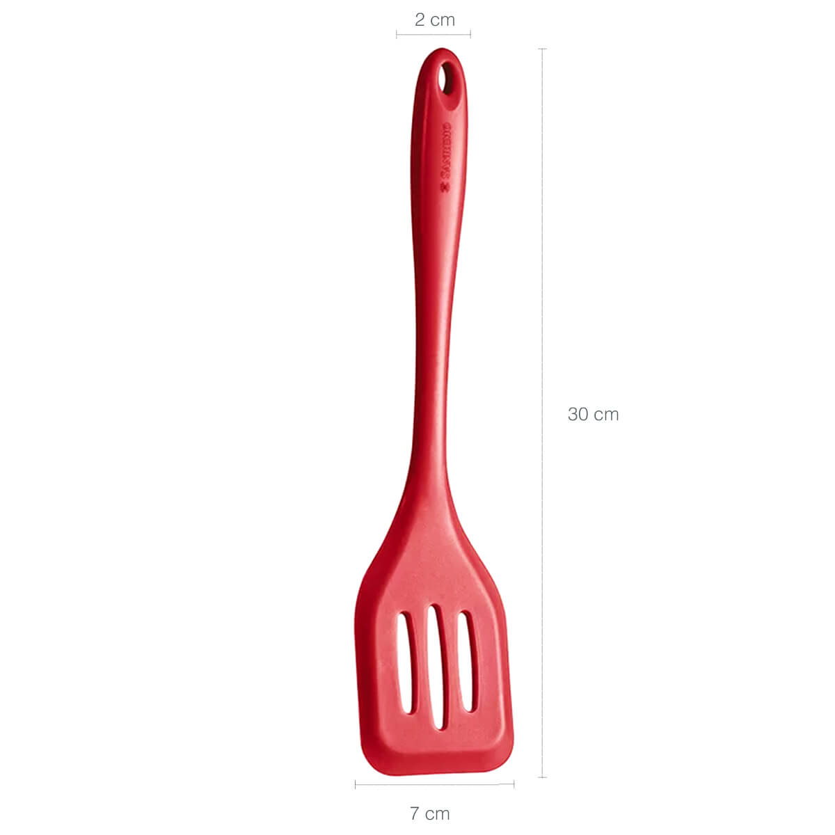 Kit 6 Espátulas de Silicone Retas Vazadas Utensílios Cozinha Vermelho