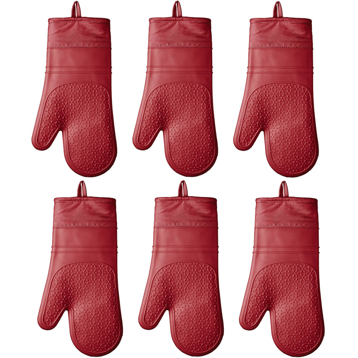 Kit 6 Luvas Térmicas de Silicone para Forno Cozinha Sanremo
