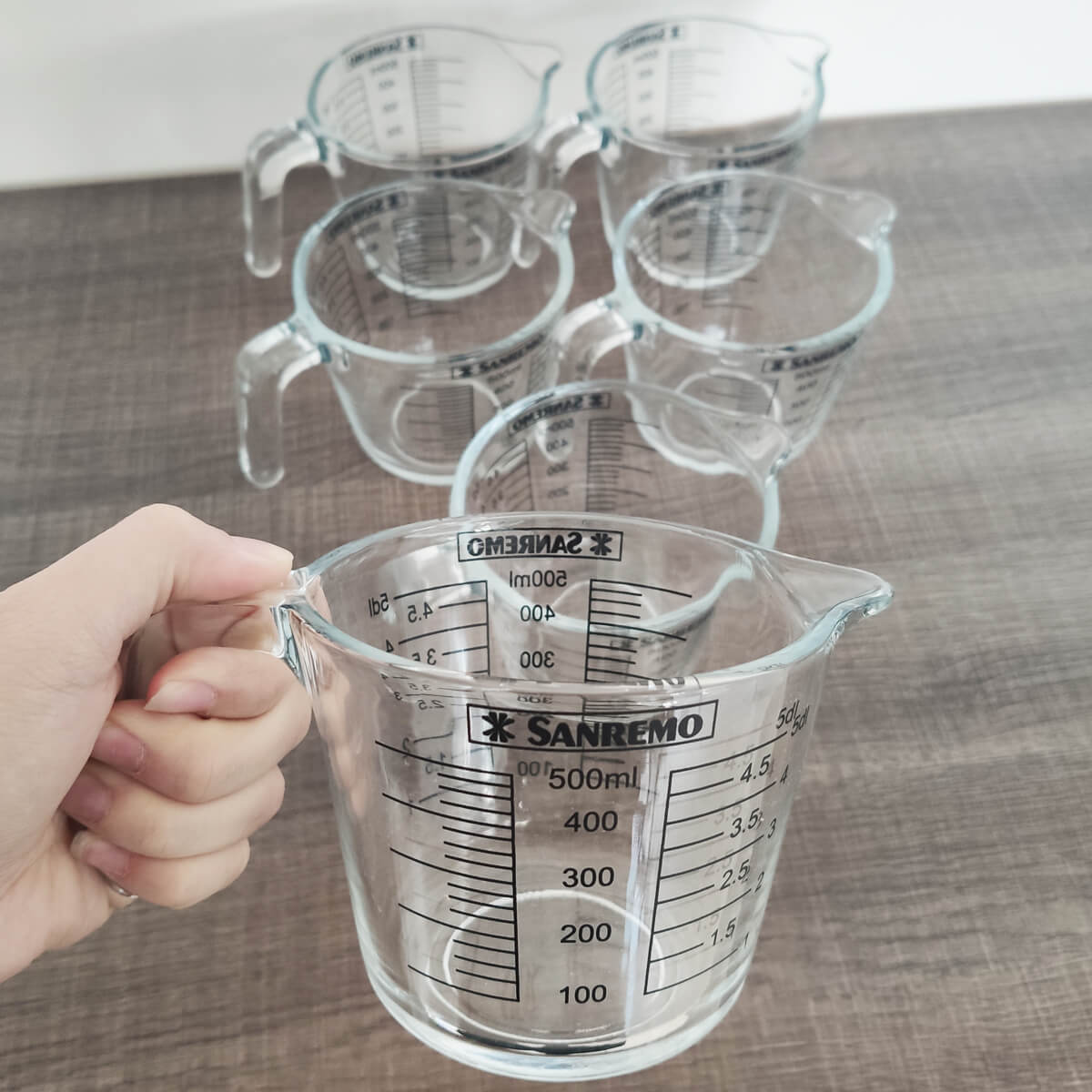 Kit 6 Medidores Jarra Copo Vidro Com Bico Graduada 500ml Sanremo
