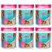Kit 6 Potes de Vidro Herméticos 650ml Porta Mantimentos Cozinha Com Tampa Rosa