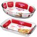 Travessas Refratárias de Vidro Assadeira Retangular 2,2L e Forma Oval 2,4L Sanremo