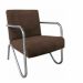 Kit 2 Poltronas Para Sala de Espera Recepção Em Suede Marrom Com Braços Cromados Decorativa Confortável Até 120 Kg - PS