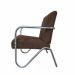 Kit 2 Poltronas Para Sala de Espera Recepção Em Suede Marrom Com Braços Cromados Decorativa Confortável Até 120 Kg - PS