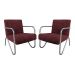 Kit 2 Poltronas Para Sala de Espera Recepção Em Suede Vinho Com Braços Cromados Decorativa Confortável Até 120 Kg - PS