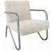 Kit 3 Poltronas Para Sala de Espera Recepção Em Suede Bege Com Braços Cromados Decorativa Confortável Até 120 Kg - PS