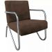 Kit 3 Poltronas Para Sala de Espera Recepção Em Suede Marrom Com Braços Cromados Decorativa Confortável Até 120 Kg - PS