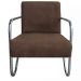 Kit 3 Poltronas Para Sala de Espera Recepção Em Suede Marrom Com Braços Cromados Decorativa Confortável Até 120 Kg - PS