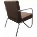 Kit 3 Poltronas Para Sala de Espera Recepção Em Suede Marrom Com Braços Cromados Decorativa Confortável Até 120 Kg - PS