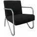 Kit 3 Poltronas Para Sala de Espera Recepção Em Suede Preto Com Braços Cromados Decorativa Confortável Até 120 Kg - PS