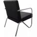 Kit 3 Poltronas Para Sala de Espera Recepção Em Suede Preto Com Braços Cromados Decorativa Confortável Até 120 Kg - PS