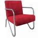 Kit 3 Poltronas Para Sala de Espera Recepção Em Suede Vermelho Com Braços Cromados Decorativa Confortável Até 120 Kg - PS
