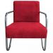 Kit 3 Poltronas Para Sala de Espera Recepção Em Suede Vermelho Com Braços Cromados Decorativa Confortável Até 120 Kg - PS