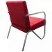 Kit 3 Poltronas Para Sala de Espera Recepção Em Suede Vermelho Com Braços Cromados Decorativa Confortável Até 120 Kg - PS