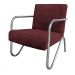 Kit 3 Poltronas Para Sala de Espera Recepção Em Suede Vinho Com Braços Cromados Decorativa Confortável Até 120 Kg - PS