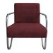 Kit 3 Poltronas Para Sala de Espera Recepção Em Suede Vinho Com Braços Cromados Decorativa Confortável Até 120 Kg - PS