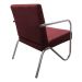 Kit 3 Poltronas Para Sala de Espera Recepção Em Suede Vinho Com Braços Cromados Decorativa Confortável Até 120 Kg - PS
