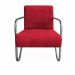 Kit 4 Poltronas Para Sala de Espera Recepção Em Suede Vermelho Com Braços Cromados Decorativa Confortável Até 120 Kg - PS