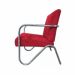 Kit 4 Poltronas Para Sala de Espera Recepção Em Suede Vermelho Com Braços Cromados Decorativa Confortável Até 120 Kg - PS