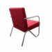 Kit 4 Poltronas Para Sala de Espera Recepção Em Suede Vermelho Com Braços Cromados Decorativa Confortável Até 120 Kg - PS