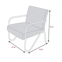 Kit 4 Poltronas Para Sala de Espera Recepção Em Suede Vermelho Com Braços Cromados Decorativa Confortável Até 120 Kg - PS