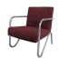 Kit 4 Poltronas Para Sala de Espera Recepção Em Suede Vinho Com Braços Cromados Decorativa Confortável Até 120 Kg - PS