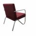 Kit 4 Poltronas Para Sala de Espera Recepção Em Suede Vinho Com Braços Cromados Decorativa Confortável Até 120 Kg - PS