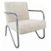 Kit 5 Poltronas Para Sala de Espera Recepção Em Suede Bege Com Braços Cromados Decorativa Confortável Até 120 Kg - PS