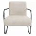 Kit 5 Poltronas Para Sala de Espera Recepção Em Suede Bege Com Braços Cromados Decorativa Confortável Até 120 Kg - PS
