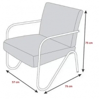 Kit 5 Poltronas Para Sala de Espera Recepção Em Suede Bege Com Braços Cromados Decorativa Confortável Até 120 Kg - PS