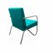 Kit 5 Poltronas Para Sala de Espera Recepção Em Suede Verde Água Com Braços Cromados Decorativa Confortável Até 120 Kg - PS