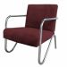 Kit 5 Poltronas Para Sala de Espera Recepção Em Suede Vinho Com Braços Cromados Decorativa Confortável Até 120 Kg - PS