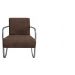 Poltrona Para Sala de Espera Recepção Em Suede Marrom Com Braços Cromados Decorativa Confortável Até 120 Kg - PS