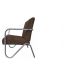 Poltrona Para Sala de Espera Recepção Em Suede Marrom Com Braços Cromados Decorativa Confortável Até 120 Kg - PS