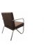 Poltrona Para Sala de Espera Recepção Em Suede Marrom Com Braços Cromados Decorativa Confortável Até 120 Kg - PS