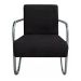 Poltrona Para Sala de Espera Recepção Em Suede Preto Com Braços Cromados Decorativa Confortável Até 120 Kg - PS