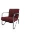 Poltrona Para Sala de Espera Recepção Em Suede Vinho Com Braços Cromados Decorativa Confortável Até 120 Kg - PS