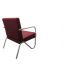 Poltrona Para Sala de Espera Recepção Em Suede Vinho Com Braços Cromados Decorativa Confortável Até 120 Kg - PS