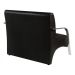 Poltrona Sofá Namoradeira Em Curvin Preto 2 Lugares Decorativa Confortável para Quarto Sala de Espera Recepção Braço Cromado