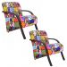 Kit 2 Poltronas Para Sala de Espera Recepção Romero Brito Em Suede Com Braços de Madeira Decorativa Confortável Até 120 kg - PSM