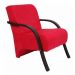 Kit 2 Poltronas Para Sala de Espera Recepção Vermelha Em Suede Com Braços de Madeira Decorativa Confortável Até 120 kg - PSM