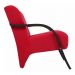 Kit 2 Poltronas Para Sala de Espera Recepção Vermelha Em Suede Com Braços de Madeira Decorativa Confortável Até 120 kg - PSM