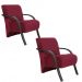 Kit 2 Poltronas Para Sala de Espera Recepção Vinho Em Suede Com Braços de Madeira Decorativa Confortável Até 120 kg - PSM