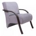 Kit 3 Poltronas Para Sala de Espera Recepção Cinza Em Suede Com Braços de Madeira Decorativa Confortável Até 120 kg - PSM