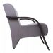 Kit 3 Poltronas Para Sala de Espera Recepção Cinza Em Suede Com Braços de Madeira Decorativa Confortável Até 120 kg - PSM