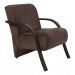 Kit 3 Poltronas Para Sala de Espera Recepção Marrom Em Suede Com Braços de Madeira Decorativa Confortável Até 120 kg - PSM